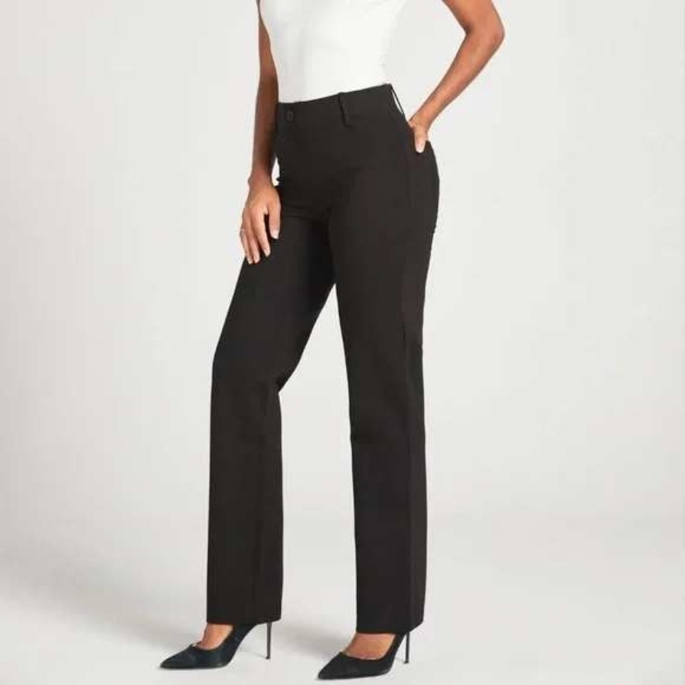 BETABRAND Straight Leg Dress Pant Yoga Pants Black XXL P‎ Petite W1428-BK NEW